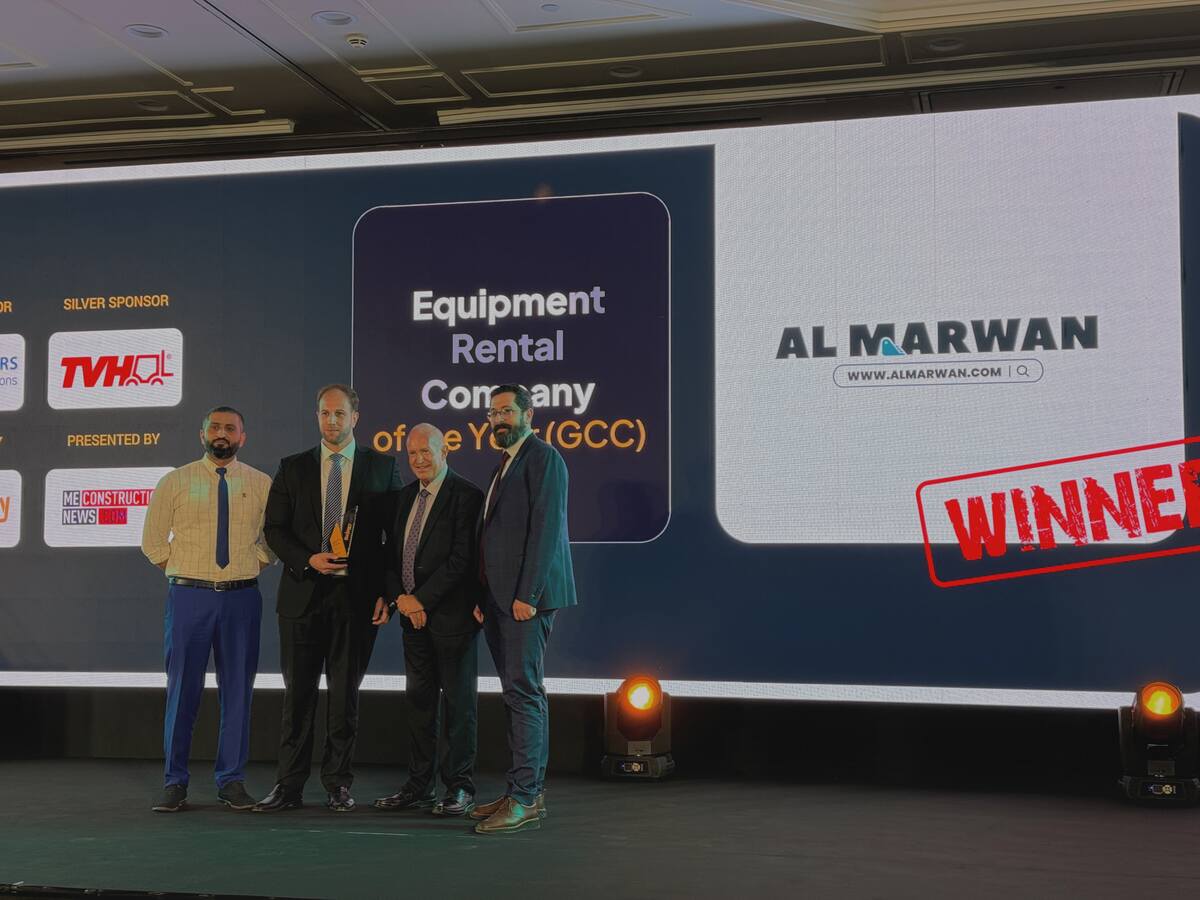 Al Marwan Wins GCC Equipment Rental Company of the Year